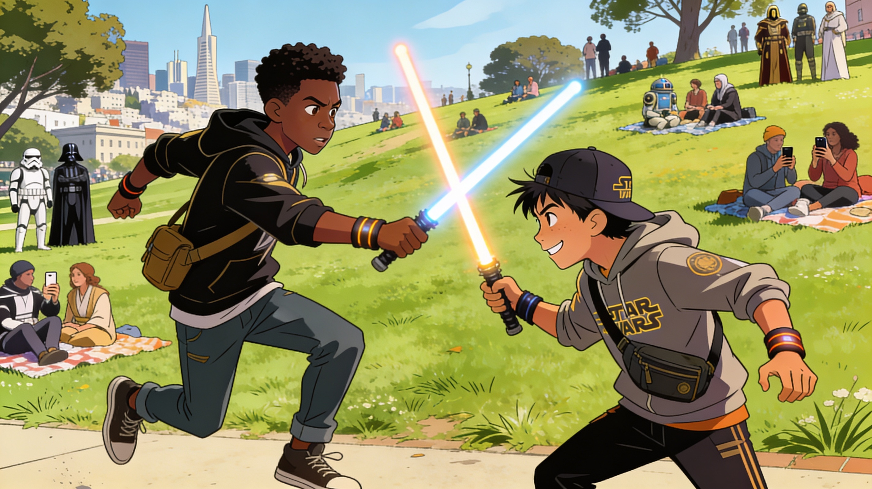 May 4th event poster with boba and lightsabers